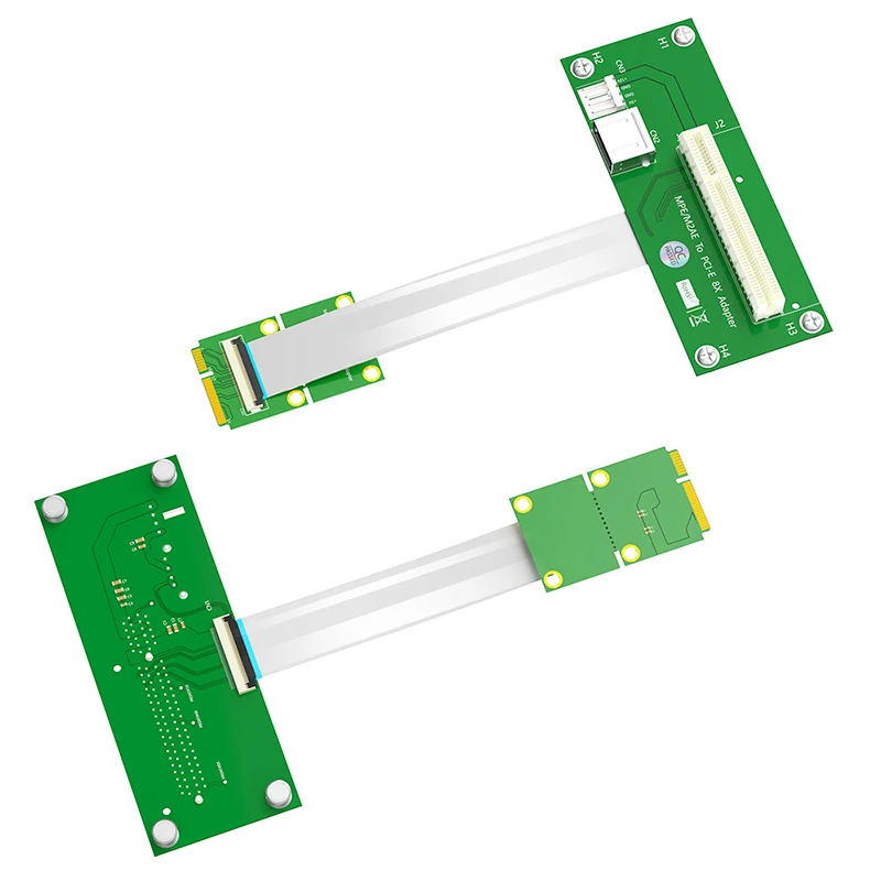 Mini tarjeta elevadora PCI Express a PCIE X8 con Cable de extensión FPC, puerto USB 2,0, fuente de alimentación pequeña de 4 pines, almohadilla magnética para PC de escritorio