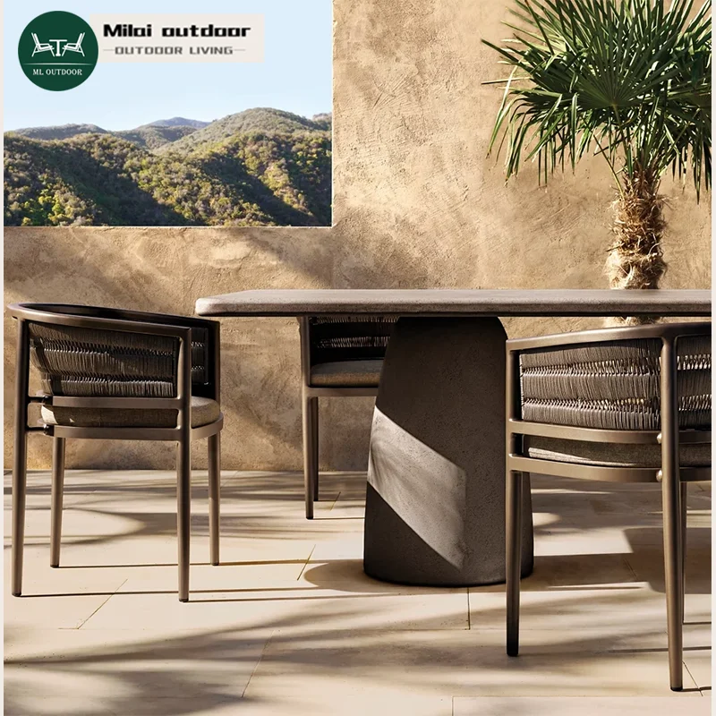 

Foshan Furniture Comfortable Aluminum Outdoor Chairs Weather-Resistant Metal Courtyard Sofa Set For Garden Leisure Time