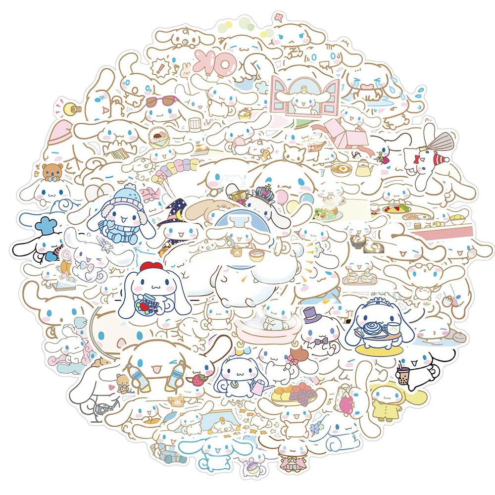 10/30/50/100pcs Cute Baby Cinnamoroll Cartoon Stickers Aesthetic Decals Laptop Scrapbook Suitcase Decoration Sticker Kids Toy