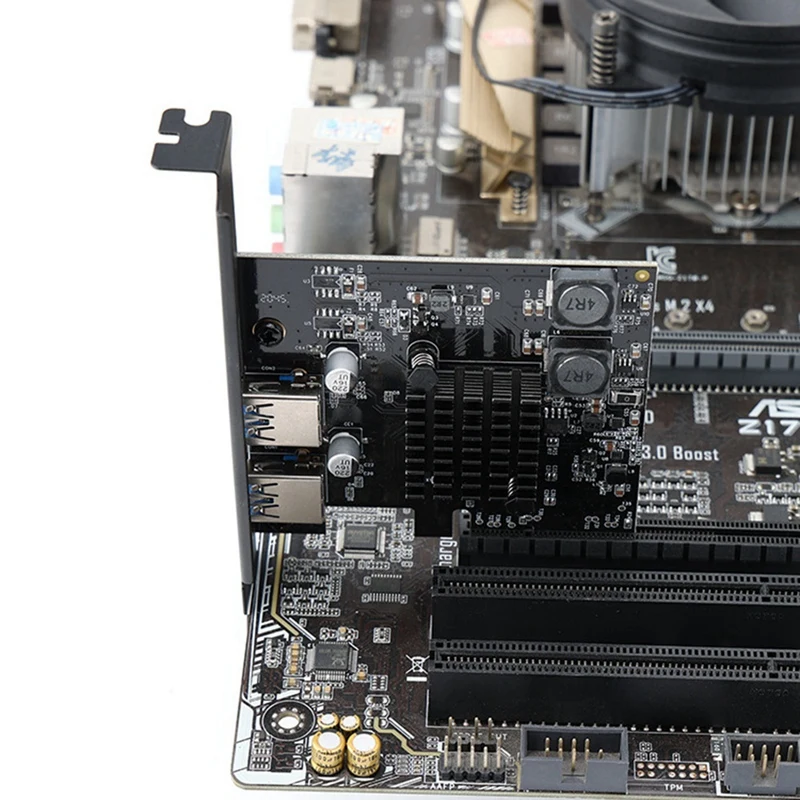 PCI-E เป็นอะแดปเตอร์ USB3.1 2พอร์ต USB to PCIe Express รองรับ PCI-Ex4/X8/X16ช่องเสียบการ์ดขยายชิป ASM3142