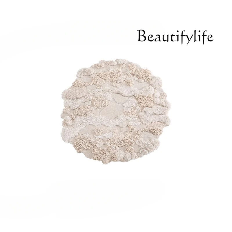 White on top, round carpet living room imported premium wool handmade bedroom bedside art