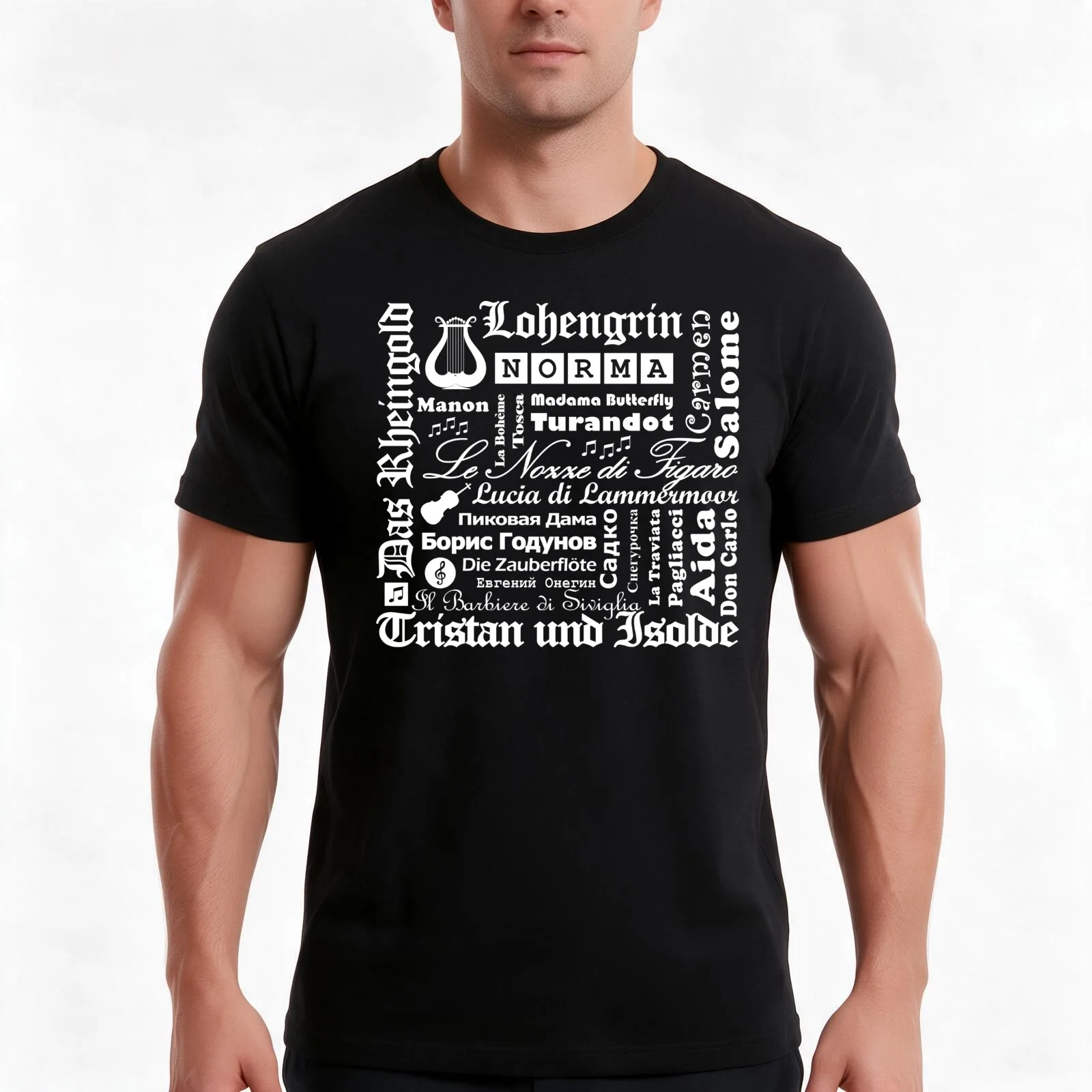 Opera Collage 3 T-Shirt, Summer Casual Cotton Tee, Oversized Streetwear Tops, Vintage Graphic Print, Loose Fit Short Sleeve