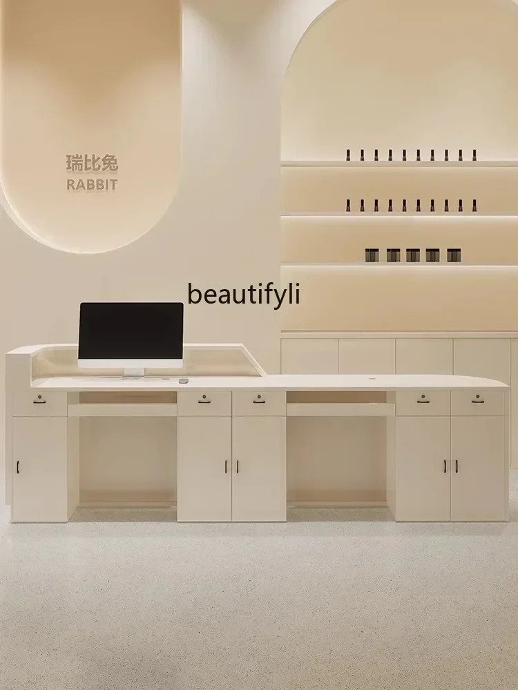 Simple Beauty Salon Reception Desk Clothing Store Multi-Function Cashier Hotel Lobby Foot Bath Front Desk Shop Bar Counter