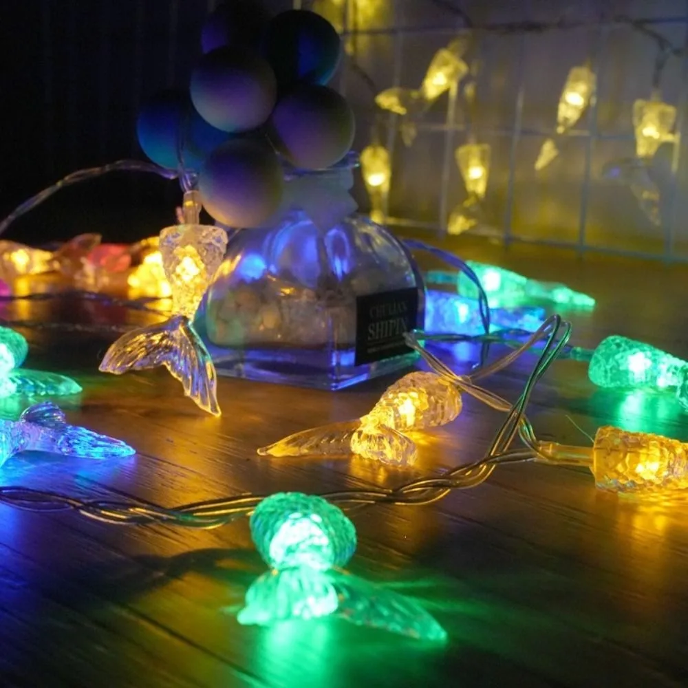 Multicolor Mermaid Tail LED String Lights Ocean Theme Aquarium Themed Ocean Aquarium Themed Decor Lights LED Fairy Light