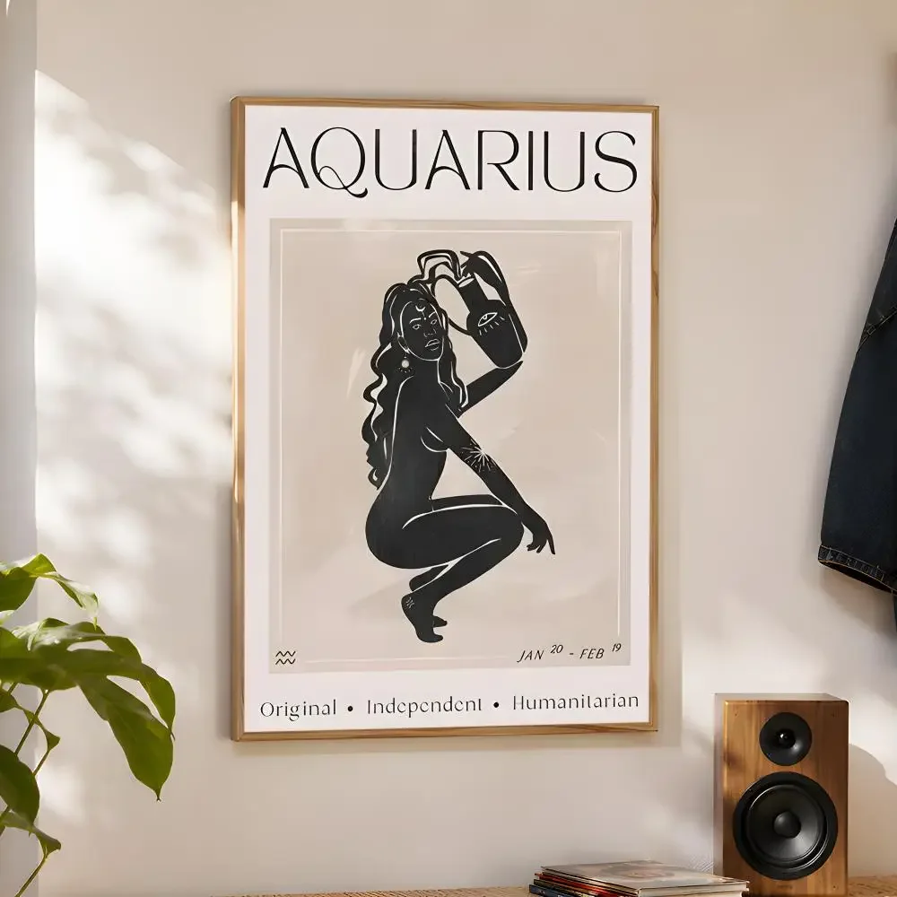 Signs Aries Sagittarius Scorpio Cancer Leo Virgo Aquarius Poster Home Artwork For Living Room Bedroom Office Dorm Apartment Gift