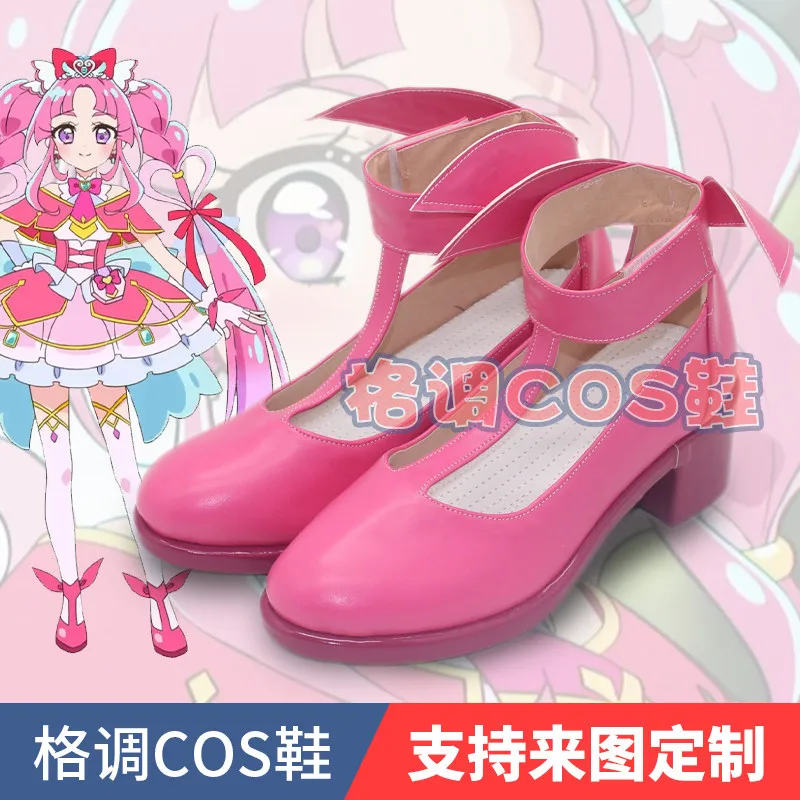 Kobayashi Mikuru Cosplay Shoes Anime Star Detective Precure Cute Pink Boots Custom Made Size Halloween