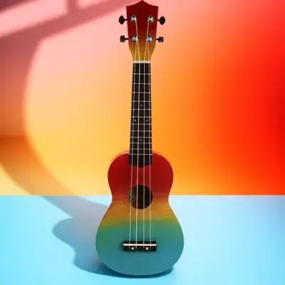 

1Set Hand Drawn Rainbow 21 Inches Ukulele for Starter Natural Wood Acoustic Mini Guitar Excellent Tone Beginner Friendly Musical