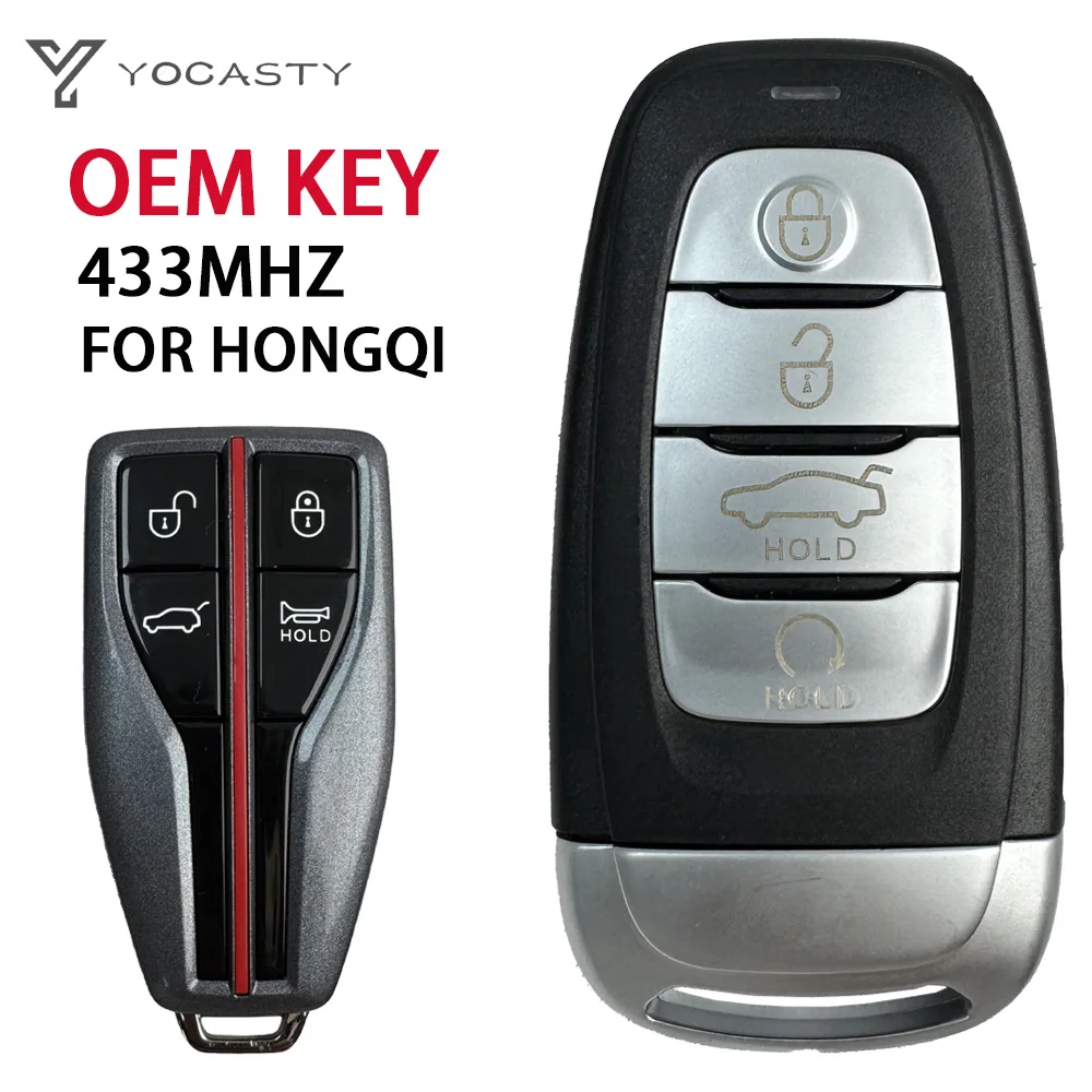 

YOCASTY OEM Smart Remote Control Car key For HONGQI E-HS3 E-HS9 H9 H7 H5 HQ9 HS5 HS7 HS9 Keyless Go ID46 8A Chip 433Mhz