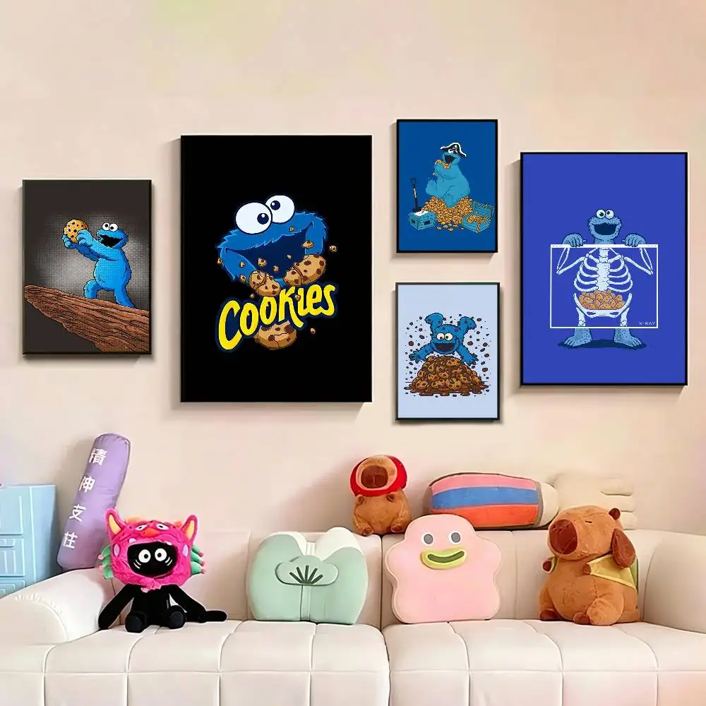 C-Cookie-M-Monster Poster Waterproof Wall Art Sticker For Bar Living Room Vintage Decor