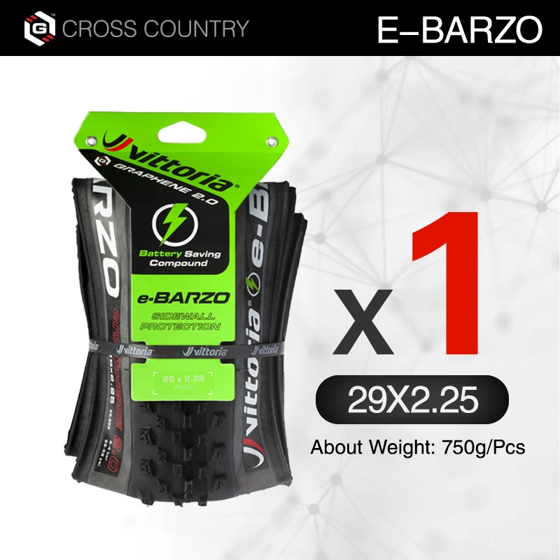 Vittoria E-Barzo 29x2.25 MTB band elektrische fiets tubeless ready TNT Graphene G2.0 antraciet band velg 29 MTB cross country