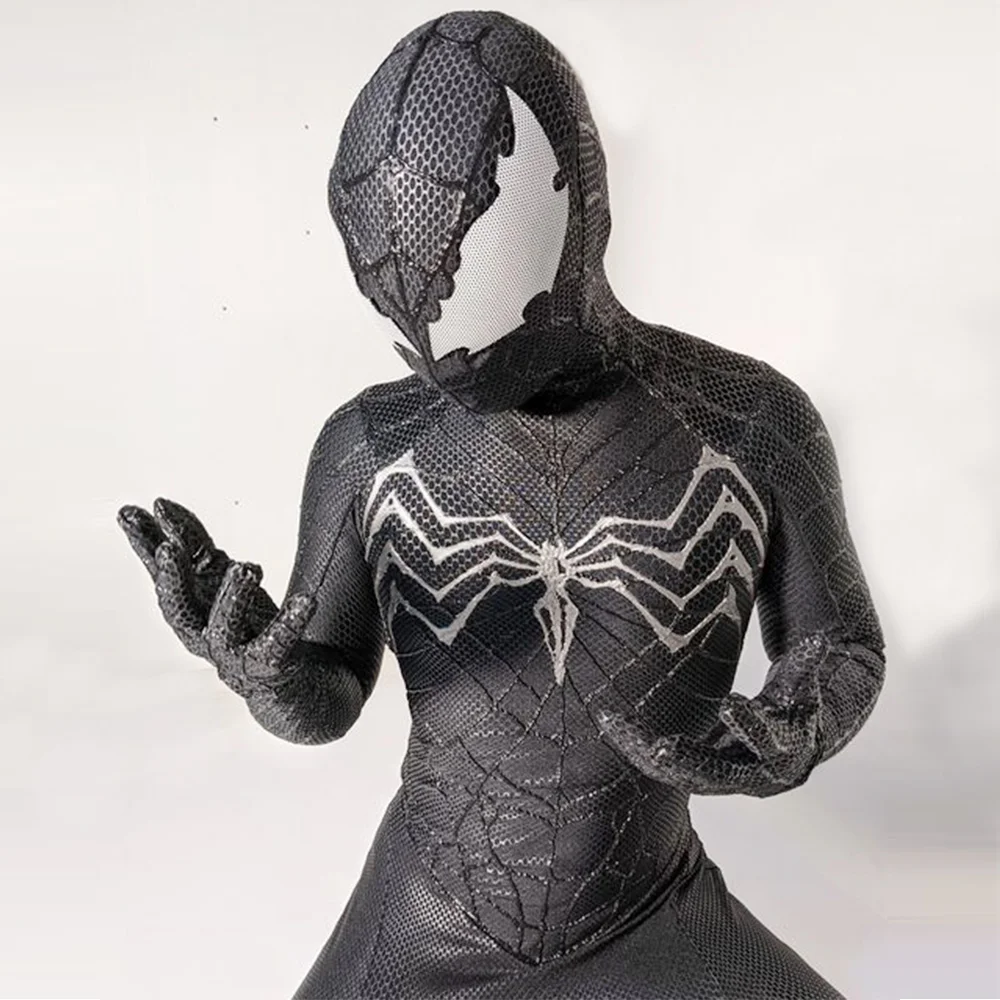 SPIDER 3 VENOM Symbiote Cosplay Costume SuperHero Zentai Bodysuit Halloween Costume VENOM Symbiote Spiderman Costume for Adult