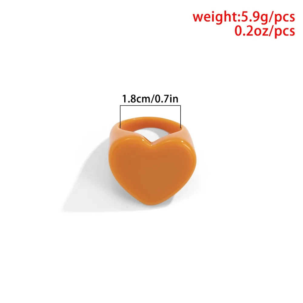 

New Temperament Peach Heart Shaped Ring Simplicity Personality Resin Geometric Ring Sweet Irregular Ring