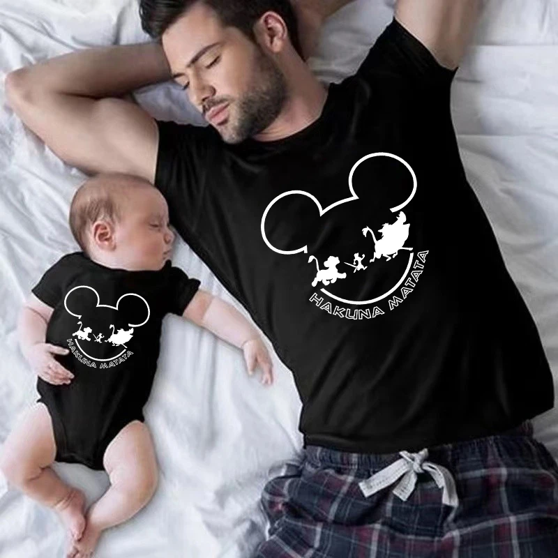 Hakuna Matata Disney Family Matching Outfits Funny Cotton Animal Kingdom Shirt Mother and Daughter Father Son Matching Trip Tees