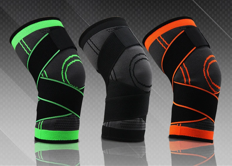 Fitness Knie Hülse Sport Straps Kompression Turnhalle Basketball Knie Protektoren Wandern Camping Badminton Männer Frauen Bein Wachen – Detail 1