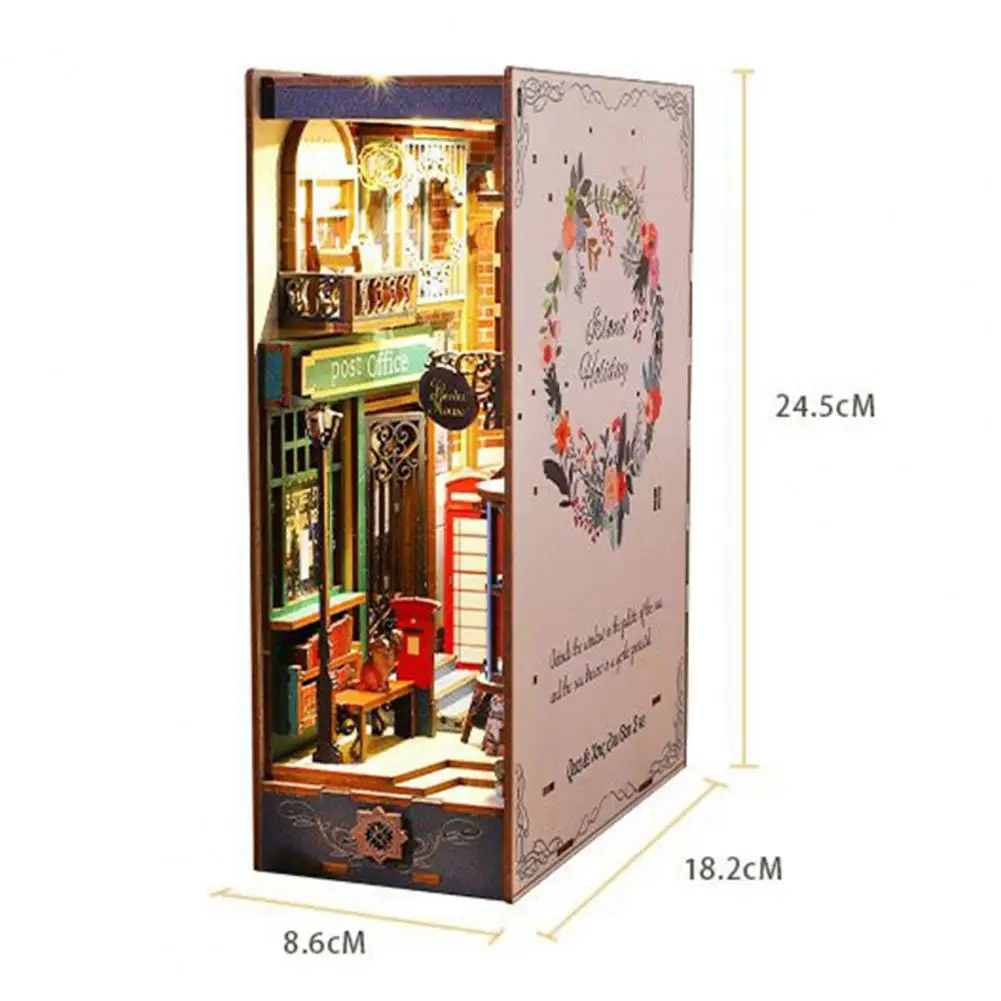 1 Set Book Nook Dollhouse Authentic Restoration Richly Structured Decoration Wood 3D Holiday Sea Island Booknook Model Dollhouse