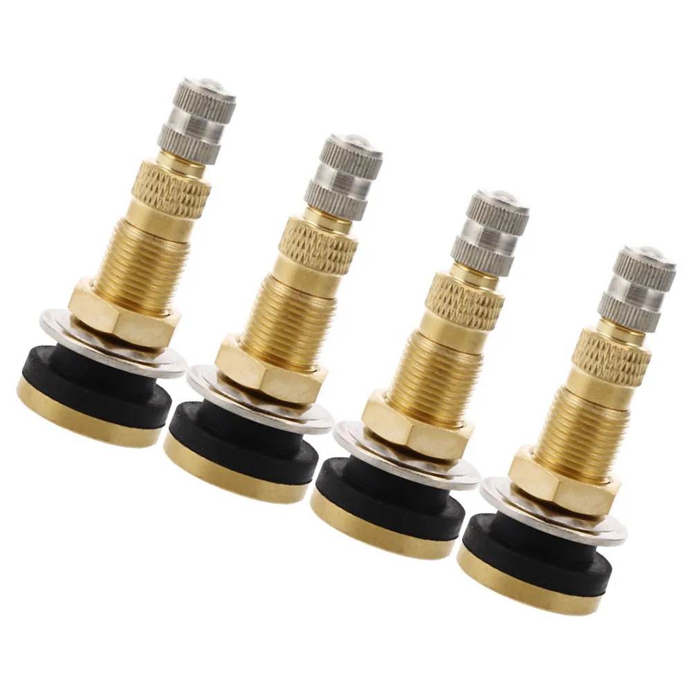 

4Pcs Heavy Duty Copper Valve Stems Tubeless Tire Air Valve for Construction Trucks Rollers Loaders Agricultural Vehicles Leak