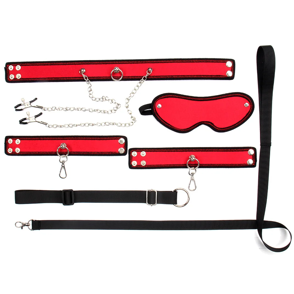 BDSM Nipple Clamp Neck Collar Leash Handcuff Sex Toy Set SM Slave Eye Blinder Bondage Gear Adult Bedroom Sex Game 18+ Product view 5