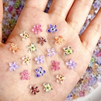 50PCS Creative Irregular Colored Flowers Nail Charms 3D Translucent Unique Spot Flowers Resin Nail Art Decorations DIY Manicure