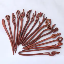 Vintage Wooden Hairpin New Ancient Style Chinese Style Hair Sticks Hair Accessories Red Sandalwood Hair Clips Women