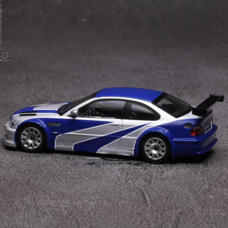 

ARBOX 1/64 M3 GTR синяя серебряная наклейка из сплава, модель автомобиля, статическая коллекция, украшенные праздничные подарки, игрушки