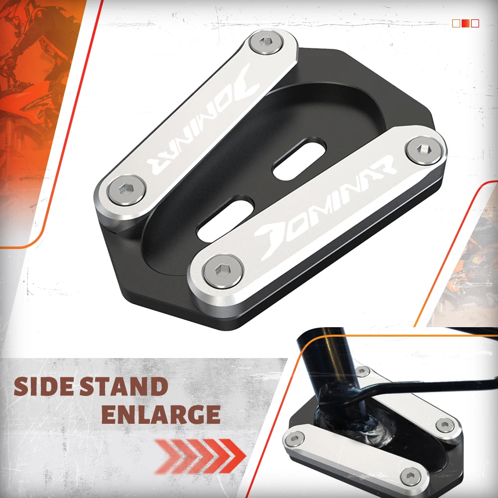 

FOR BAJAJ DOMINAR 250/400 CNC Aluminium Motorcycle Accessories Kickstand Extension Side Stand Enlarger Pad Plate Parts All Year