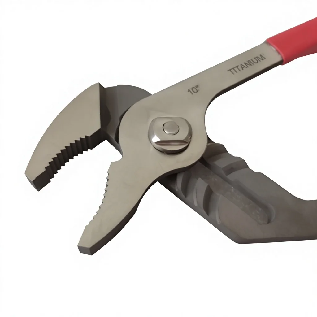 10 Inch Non-Magnetic Titanium Grooved Clamp Red Heat Shrink Handle Corrosion Resistant Hand Tool