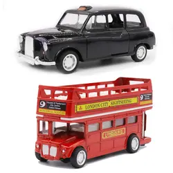 1:32 London Bus Taxi Alloy Model Zabawka Puzzle Zabawka Chłopiec Prezent Narodzinowy