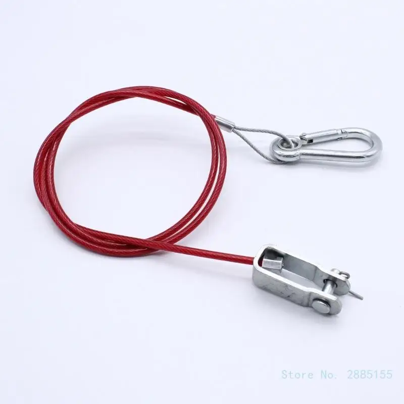 Heavy Duty Sturdy Stainless Steel Trailer Towing Dismounting Rope with Forked Head  shaped Clip 100cm Length Accessory