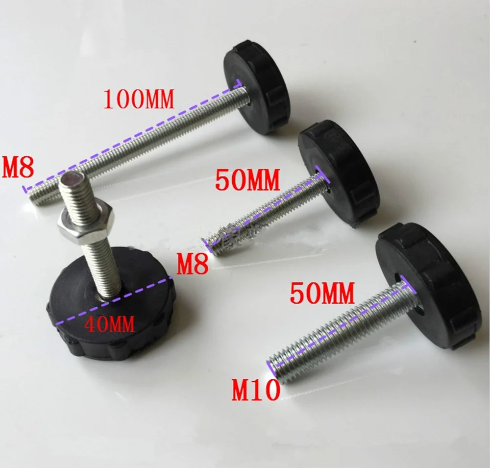 Diâmetro 40 * m8 * m10 altura ajustável pé almofada pé plástico pé mesa cadeira antiderrapante pé parafuso