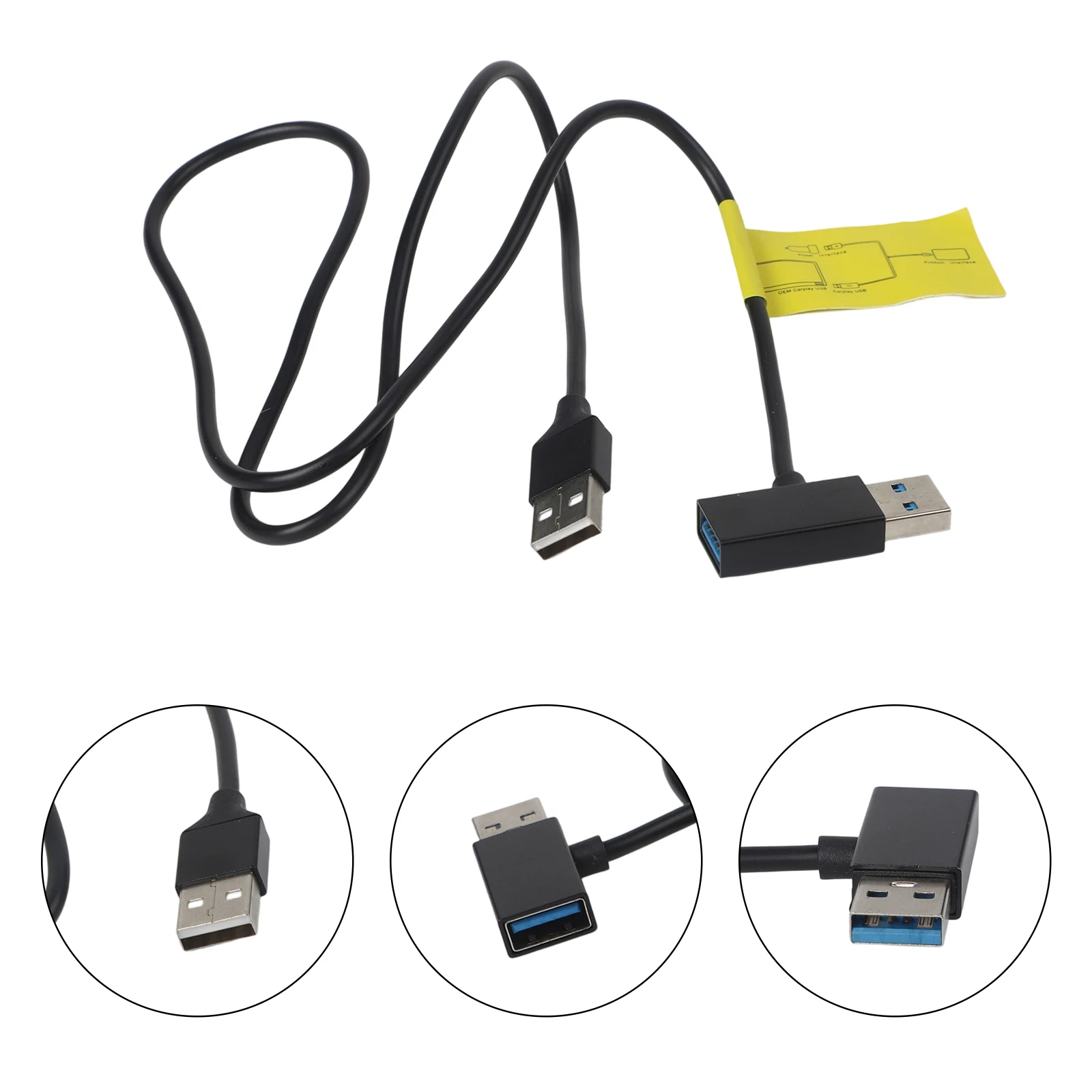 USB Splitter USB Power Data Adapter Y-Cable For Android Auto For Carplay Adapter Wireless-CarPlay Power Supply Cable
