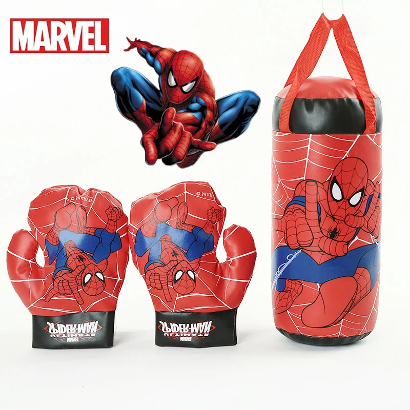 Anime Marvel Spiderman Kids Toy Gloves Children's Boxing Gloves Suit Cartoon Heros Spiderman Print Boys Girls Birthday Gifts