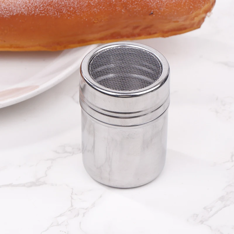 1Pieces Stainless Steel Coffee Shaker Cocoa Chocolate Flour Powdered Sugar Sieve Filters With Lid Outdoor Tableware