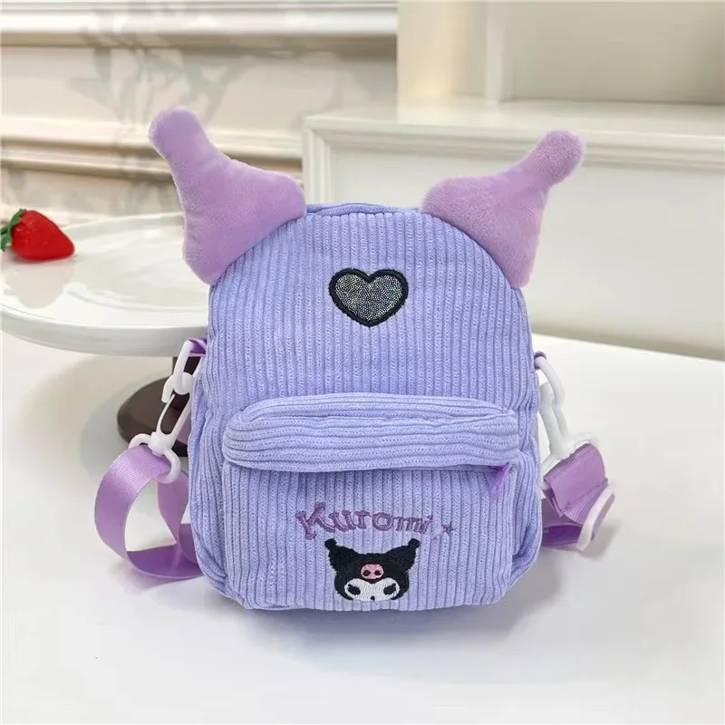 Sanrio Kuromi Messenger Bag Miniso Anime Cartoon Cute Cinnamoroll My Melody Shoulder Bag Fashion Cosmetic Bag Holiday Gifts