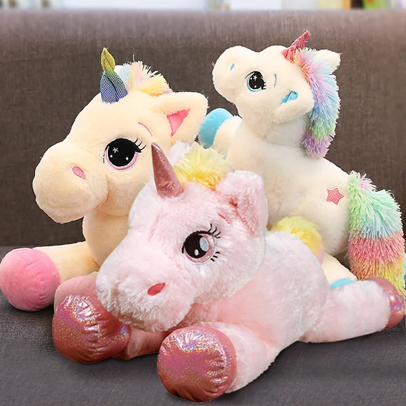 Juguete de peluche grande y suave de unicornio para niños, almohada de sofá, cojín, decoración del hogar, arcoíris de ensueño, regalo para niña, nuevo