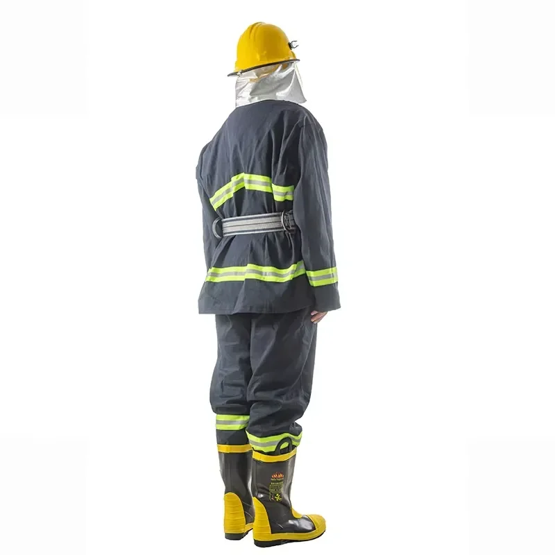Industrial Fire Resistant Suit Blue Green Reflective Strips Multi Layer Flame Retardant Uniform for Safety Workwear