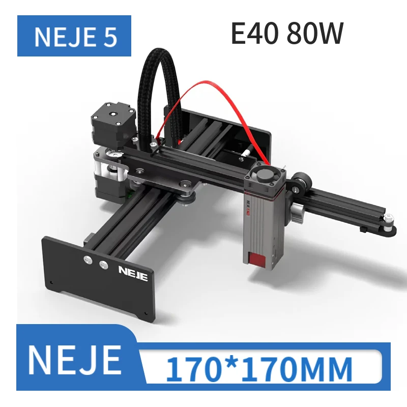 NEJE 5 E40 Lasergravurmaschine mit WLAN-Offline-Steuerung, 80 W, Metall-Lasergravierer, CNC-Holz- und Acrylschneider