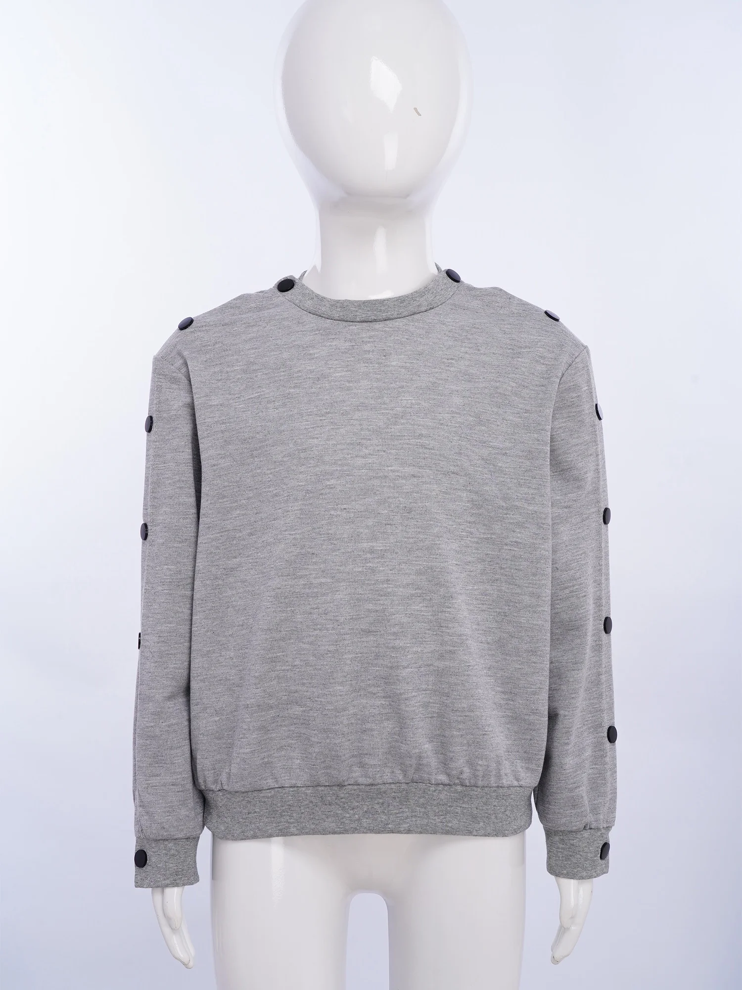 أطفال بنين بنات الاحتياجات الخاصة الملابس التكيفية البلوز اضغط على أزرار طويلة الأكمام البلوز القمصان للتعافي بعد العملية الجراحية #3