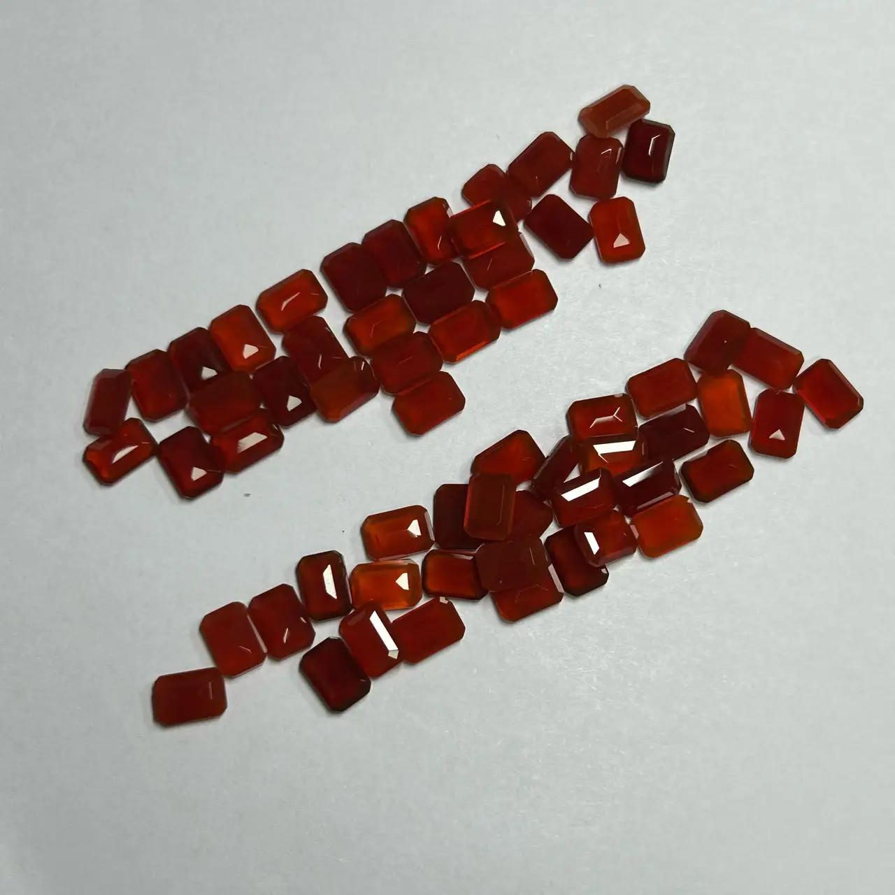 Natural Agate Red Carnelian Emerald Cut 5x7mm Loose Jewerly Gemstones