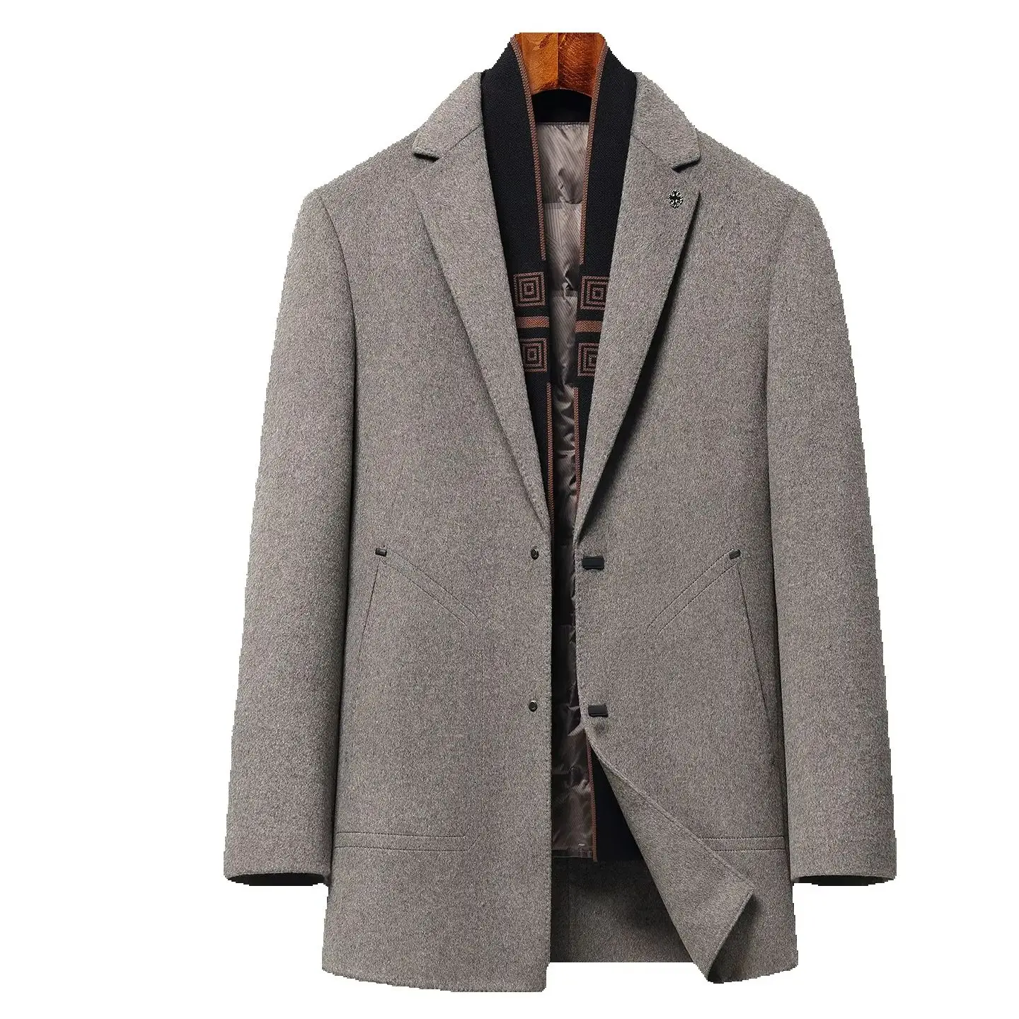 Men's Double-Faced Woolen Suiting Spring/Autumn Short Casual Business Suit High-End Woolen Coat for Men