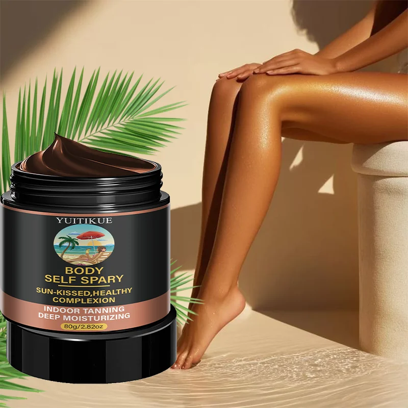 YUITIKUE 80g Sunless Self Tanning Cream Deep Hydrating Gentle Formula Long Lasting Natural Even Bronze Body Tanning Care