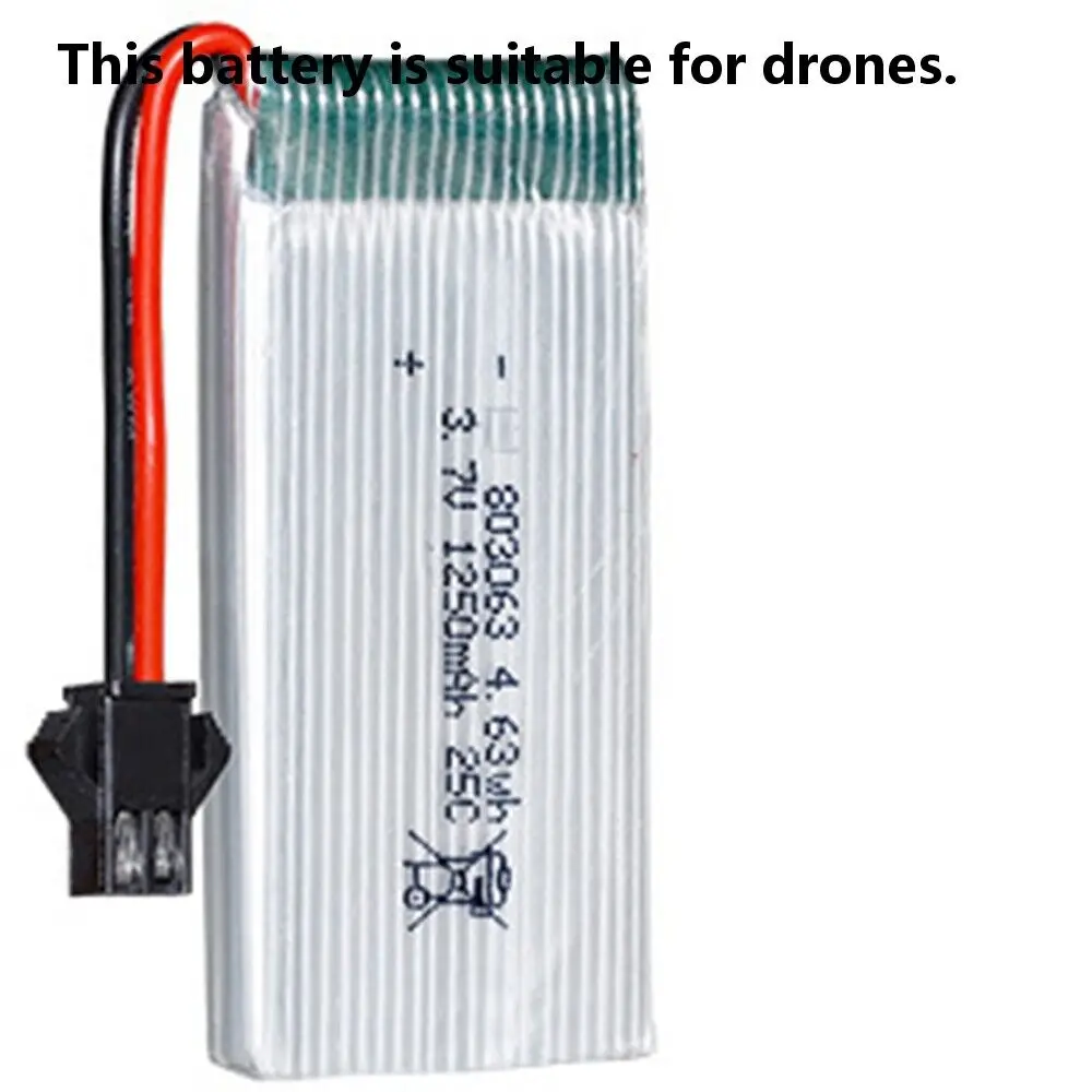 Rechargeable 3.7V 803063 20C 1250Mah Li-Polymer Li Battery For Photography Drones X4/H107D RC Drone RC Mini Drone  X5C