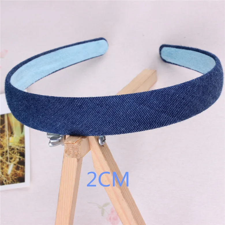 Hot Sale New Fashion Korean Jeans Hairbands Handmade Blue Denim Leisure Headbands Women Girls Barrette Hair Accessories