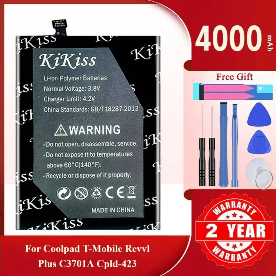 

Аккумулятор Kikiss 4000 мАч CPLD-423 для Coolpad C3701A T-MOBILE REVVL PLUS