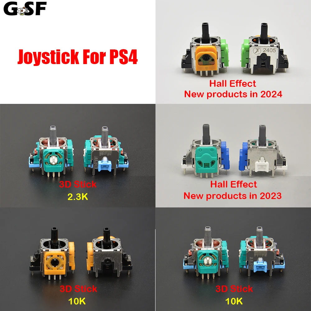 Reemplazo de Joystick de efecto Hall GSF 2 piezas, módulo de Sensor de palo analógico 3D para controlador Ps4, reparación con tapas con herramientas