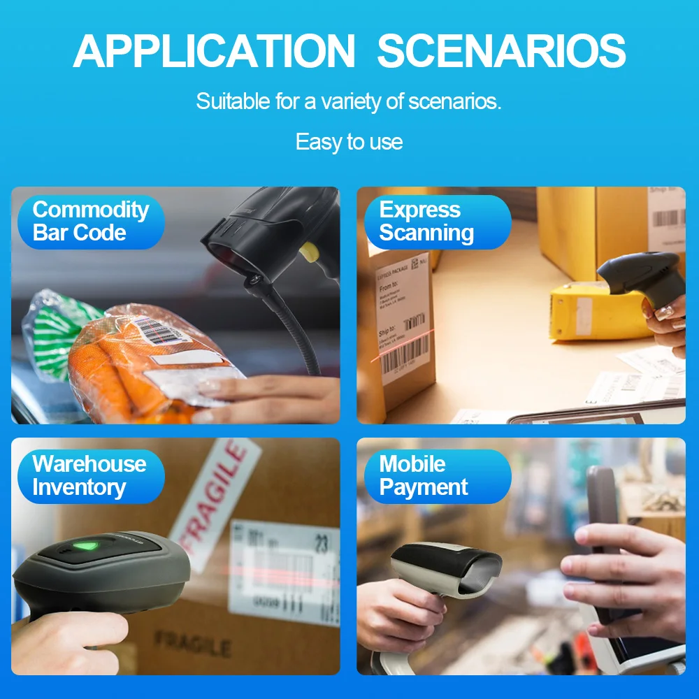 Imagem -02 - Gtcodestar-barcode Scanner Portátil sem Fio Bluetooth 2d Bar Code Reader com Fio qr Suporte Celular