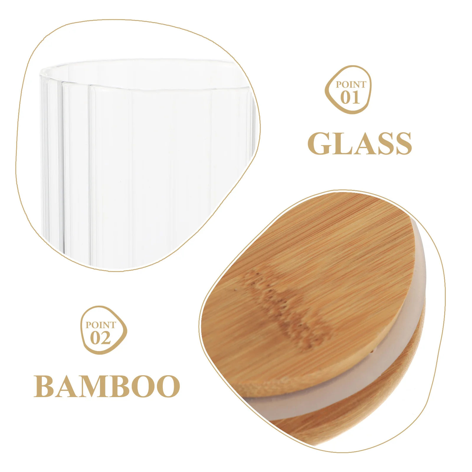 

3Pcs Glass Storage Jars Sealed Bamboo Lids Kitchen Containers Multipurpose Grains Nuts