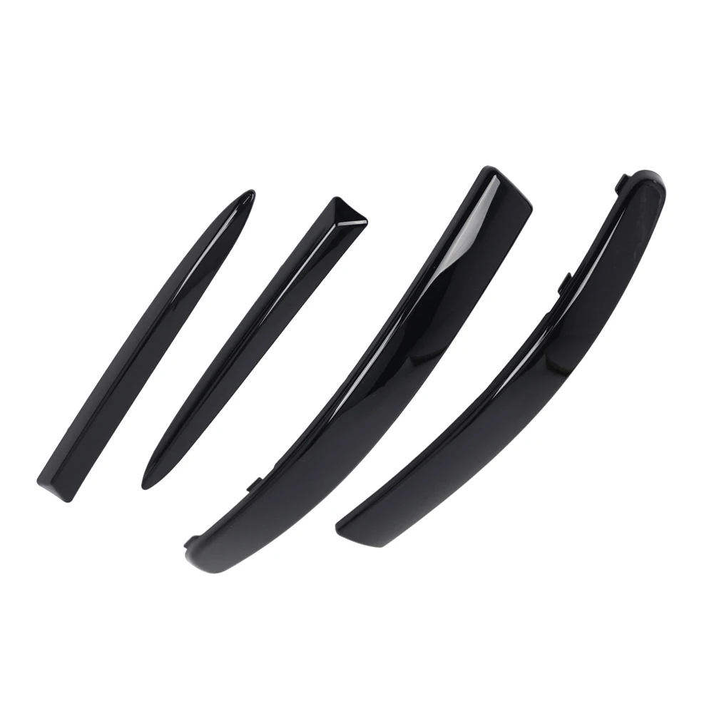 For Exterior Appearance Upgrade Front Grille Moulding Gloss Black Trim Set Replacement Bumper Molding Set Exact OE-spec Shape