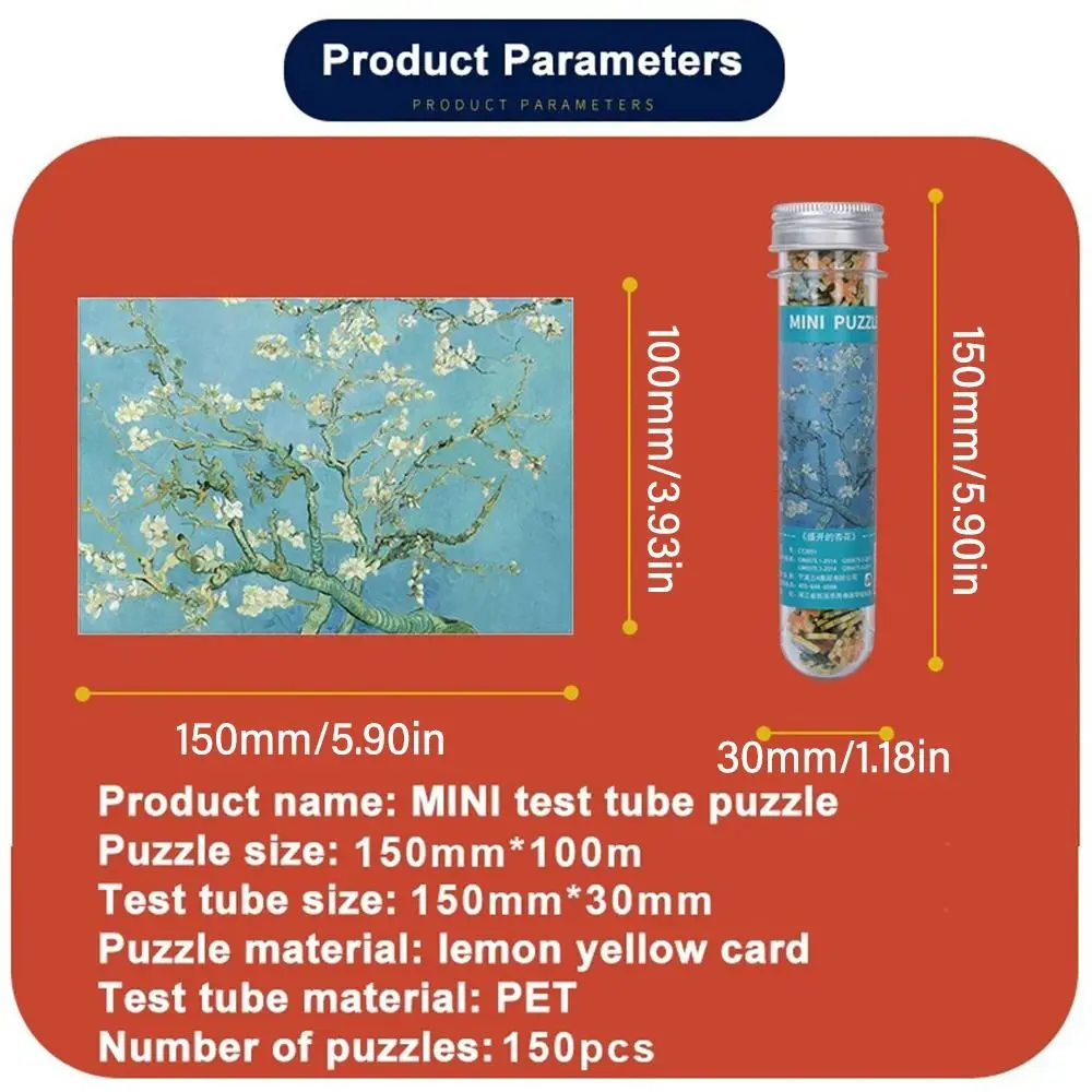 150PCS/Set Oil Painting Jigsaw Puzzles Mini Test Tube Oil Painting Jigsaw Gifts Family Educational Toys Adult Children