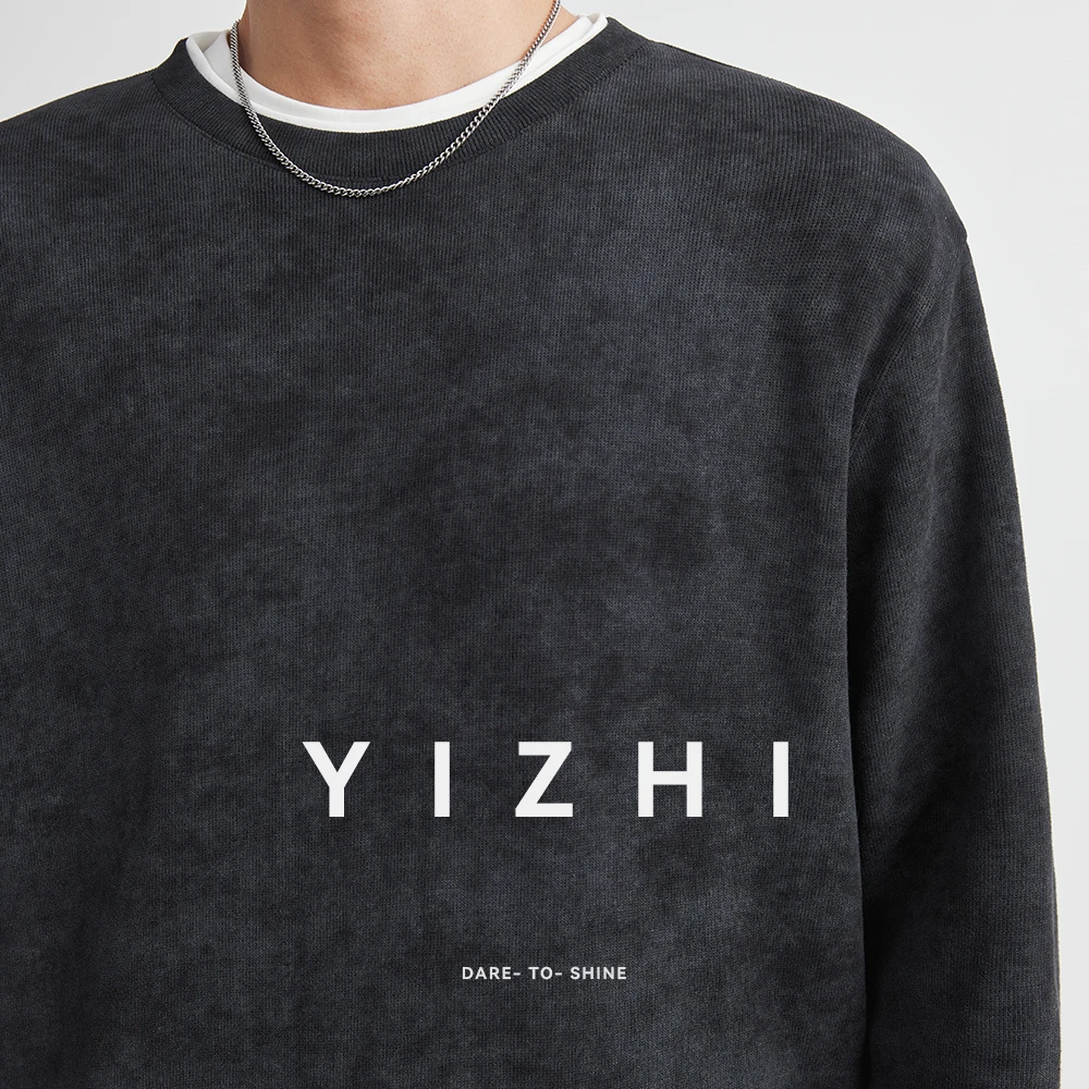 Autumn New Men Round Neck Sweate Loose Versatile Overhead Knitted Shirt Casual Koren Young Men's Pullover Sweatshirt Clothing