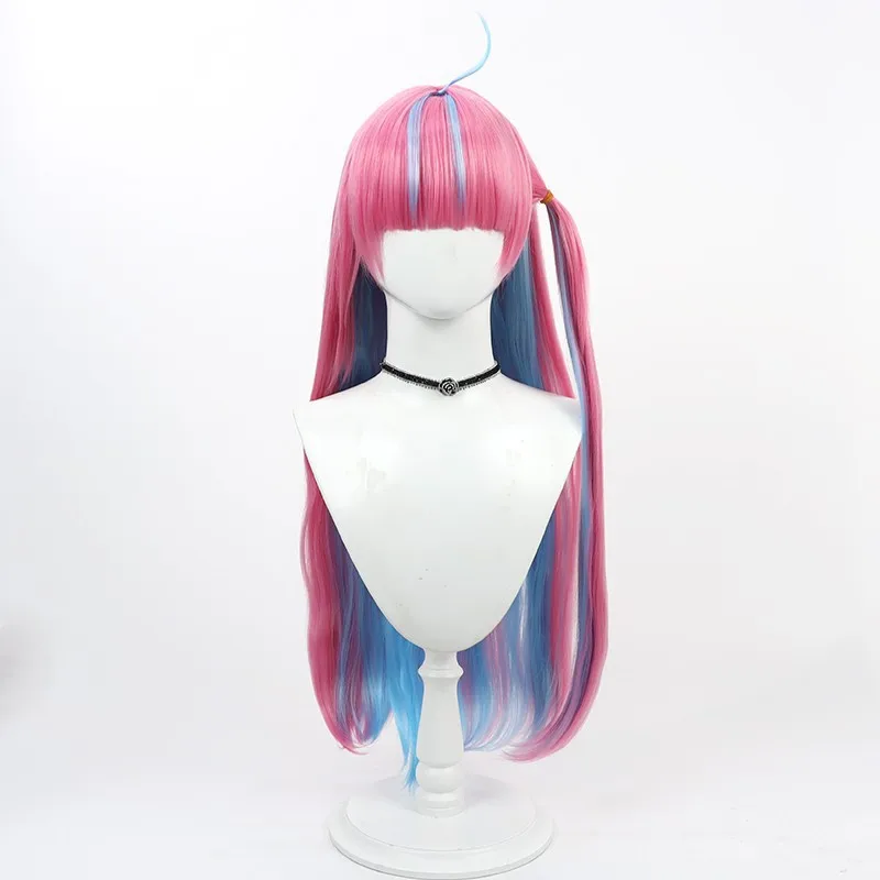 Hololive VTuber Minato Aqua peruca cosplay integrada longa pequena trança presente de Halloween